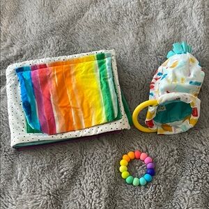 Lovevery Colorful Baby Book Teether Pouch Accessory Set